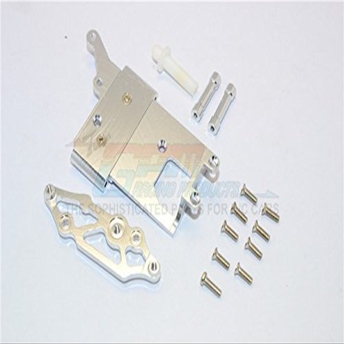 GPM For Kyosho Mini Inferno Upgrade Parts Aluminum Receiver Bottom Mount With Screws & Aluminum+Delrin Posts - 2Pcs Set Silver