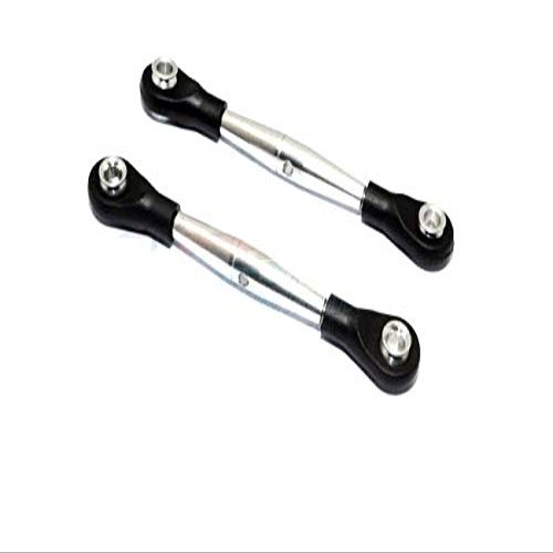 Aluminum 3mm Clockwise And Anticlockwise Turnbuckles With 12.5mm Long Plastic Ends & 5.8X3X6mm Balls (Total Length 64mm-68mm,From Hole To Hole 55mm-59mm) - 1Pr Silver