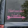 Minglewood Trading Gold - I Don't Wear Bows I Shoot 'Em Vinyl Decal - Archery Arrows - Die Cut Sticker - 8w x 4h inches view 3