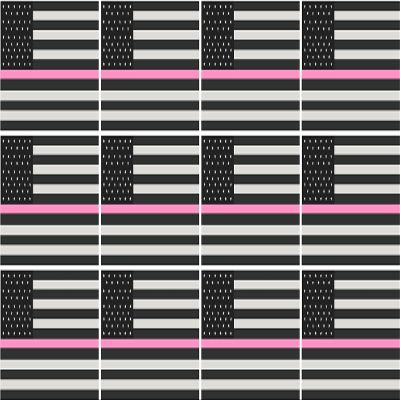 12 Pack 2" Thin Pink Line American Subdued Flag Decal Set USA Breast Cancer Awareness Sticker