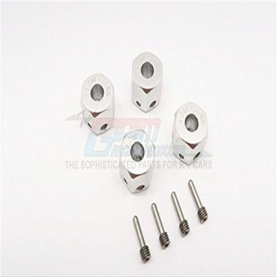 GPM Aluminum Universal Hex Adapter 12mmx11mm - 4Pcs Set Silver