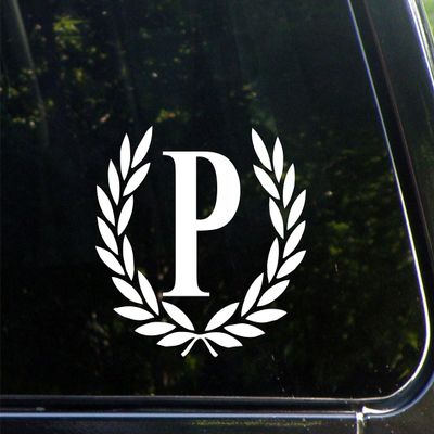 Sweet Tea Decals Letter P, Medium Size, Decorative Monogram - 6-3/4" x 5-3-/4"- Vinyl Die Cut Decal/Bumper Sticker for Windows, Trucks, Cars, Laptops, Mailboxes, Tumblers, Glasses. Mugs, Etc.
