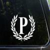 Sweet Tea Decals Letter P, Medium Size, Decorative Monogram - 6-3/4" x 5-3-/4"- Vinyl Die Cut Decal/Bumper Sticker for Windows, Trucks, Cars, Laptops, Mailboxes, Tumblers, Glasses. Mugs, Etc. view 1