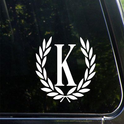 Sweet Tea Decals Letter K, Medium Size, Decorative Monogram - 6-3/4" x 5-3-/4"- Vinyl Die Cut Decal/Bumper Sticker for Windows, Trucks, Cars, Laptops, Mailboxes, Tumblers, Glasses. Mugs, Etc.