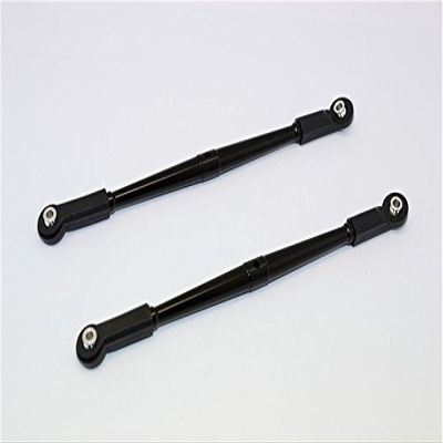 Axial Yeti (AX90026) & Yeti SCORE (AX90050, AX90068) Upgrade Parts Aluminum Rear Upper Chassis Link Parts With Plastic Ends - 1Pr Black