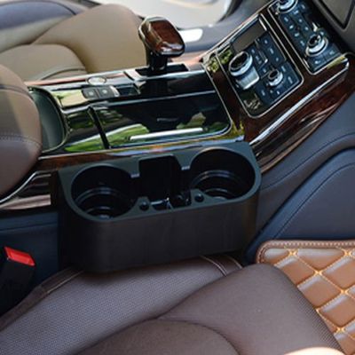 2PCS Black Seat Seam Wedge Car Drink Cup Holder Travel Drink Mount Stand Storage Size is 275 x 25mm,