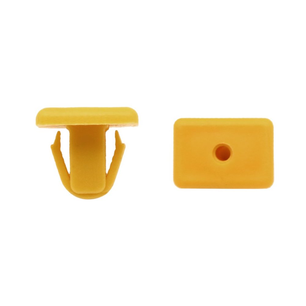 uxcell 20 Pcs Yellow Square Head Plastic Rivets Retainer Clips 12mm x 12mm x 15mm