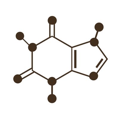 Applicable Pun Caffeine Molecule Coffee Energy - Chemical Compound Skeletal Formula - Vinyl Decal for Outdoor Use on Cars, ATV, Boats, Windows and More - Brown 9 inch