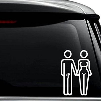 Couple Nude Nudity Nudist Decal Sticker For Use On Laptop, Helmet, Car, Truck, Motorcycle, Windows, Bumper, Wall, and Decor Size- [8 inch] / [20 cm] Tall / Color- Gloss Black