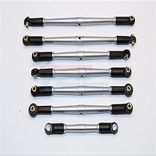GPM for Arrma Nero 6S BLX (AR106009, AR106011) & Fazon 6S BLX (AR106020) Upgrade Parts Aluminum Tie Rods - 7Pc Set Gray Silver
