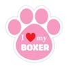 I Love My Boxer Pink Bumper Sticker Vinyl Decal 5"X 5" view 1
