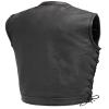 First Mfg Co - Sniper - Mens Motorcycle Biker Riding Black Leather Vest - Small - Adjustable Strap view 2
