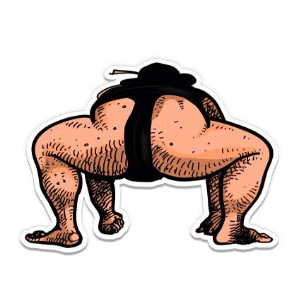 Sumo Funny - 3" Vinyl Sticker - for Car Laptop I-Pad Phone Helmet Hard Hat - Waterproof Decal
