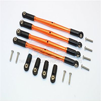 GPM For Traxxas E-Revo Brushless/Summit/Revo/Revo 3.3 Upgrade Parts Aluminum Front/Rear Anti-Clockwise Thread Link Rod? - 4Pcs Set Orange