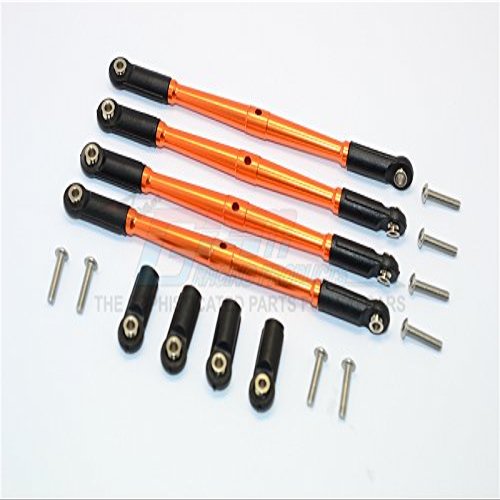 GPM For Traxxas E-Revo Brushless/Summit/Revo/Revo 3.3 Upgrade Parts Aluminum Front/Rear Anti-Clockwise Thread Link Rod? - 4Pcs Set Orange
