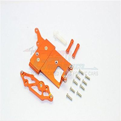 GPM For Kyosho Mini Inferno Upgrade Parts Aluminum Receiver Bottom Mount With Screws & Aluminum+Delrin Posts - 2Pcs Set Orange