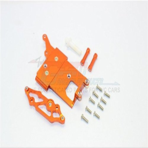 GPM For Kyosho Mini Inferno Upgrade Parts Aluminum Receiver Bottom Mount With Screws & Aluminum+Delrin Posts - 2Pcs Set Orange