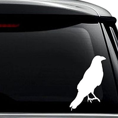 Crow Bird Animal Decal Sticker For Use On Laptop, Helmet, Car, Truck, Motorcycle, Windows, Bumper, Wall, and Decor Size- [8 inch] / [20 cm] Tall / Color- Gloss Black