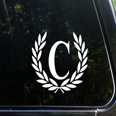 Sweet Tea Decals Letter C, Medium Size, Decorative Monogram - 6-3/4" x 5-3-/4"- Vinyl Die Cut Decal/Bumper Sticker for Windows, Trucks, Cars, Laptops, Mailboxes, Tumblers, Glasses. Mugs, Etc.