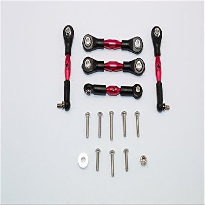 Axial Yeti Jr. Score Trophy Truck (AX90052) / Yeti Jr. Maverick (AXI90069) Upgrade Parts Aluminum Tie Rods - 5Pcs Set Red