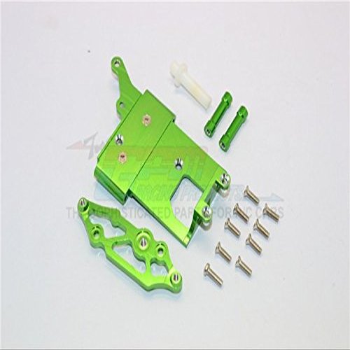 GPM For Kyosho Mini Inferno Upgrade Parts Aluminum Receiver Bottom Mount With Screws & Aluminum+Delrin Posts - 2Pcs Set Green