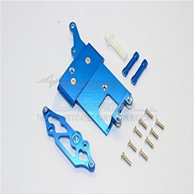 GPM For Kyosho Mini Inferno Upgrade Parts Aluminum Receiver Bottom Mount With Screws & Aluminum+Delrin Posts - 2Pcs Set Blue