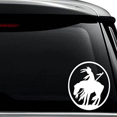 Last Ride End of Trail Indian Horse Decal Sticker For Use On Laptop, Helmet, Car, Truck, Motorcycle, Windows, Bumper, Wall, and Decor Size- [12 inch] / [30 cm] Tall / Color- Gloss White