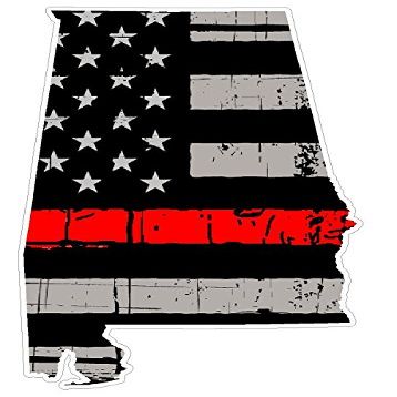 Alabama State (C3) Thin Red Line Vinyl Decal Sticker Car/Truck Laptop/Netbook Window 5" Inch- by CustomDecal US