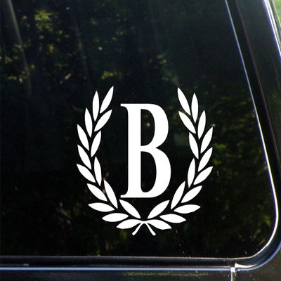 Sweet Tea Decals Letter B, Medium Size, Decorative Monogram - 6-3/4" x 5-3-/4"- Vinyl Die Cut Decal/Bumper Sticker for Windows, Trucks, Cars, Laptops, Mailboxes, Lockers, Glasses. Mugs, Etc.