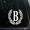 Sweet Tea Decals Letter B, Medium Size, Decorative Monogram - 6-3/4" x 5-3-/4"- Vinyl Die Cut Decal/Bumper Sticker for Windows, Trucks, Cars, Laptops, Mailboxes, Lockers, Glasses. Mugs, Etc. view 1