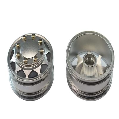 GPM For Tamiya 1/14 Truck Upgrade Parts Aluminum Front Wheel With Hex Driver - 1Pr Set Silver