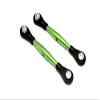 Aluminum 3mm Clockwise And Anticlockwise Turnbuckles With 12.5mm Long Plastic Ends & 5.8X3X6mm Balls (Total Length 64mm-68mm,From Hole To Hole 55mm-59mm) - 1Pr Green view 1