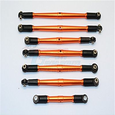 GPM for Arrma Nero 6S BLX (AR106009, AR106011) & Fazon 6S BLX (AR106020) Upgrade Parts Aluminum Tie Rods - 7Pc Set Orange