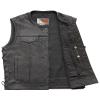 First Mfg Co - Sniper - Mens Motorcycle Biker Riding Black Leather Vest - Large - Adjustable Strap view 3