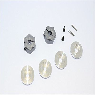 Aluminum Hex Adapter From 12mm Convert To 17mm With 8mm Thickness - 2Pcs Set Gray Silver