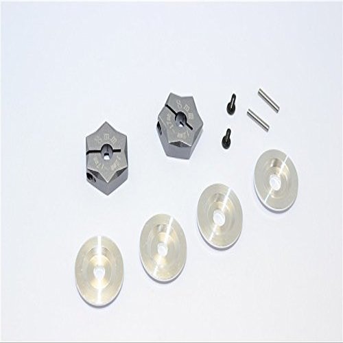 Aluminum Hex Adapter From 12mm Convert To 17mm With 8mm Thickness - 2Pcs Set Gray Silver