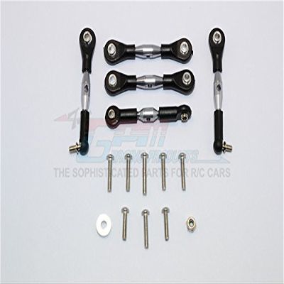 Axial Yeti Jr. Score Trophy Truck (AX90052) / Yeti Jr. Maverick (AXI90069) Upgrade Parts Aluminum Tie Rods - 5Pcs Set Gray Silver