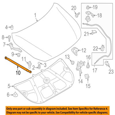 SUBARU OEM Legacy Hood-Lift Support Strut Shock Prop Arm 57251AL00A
