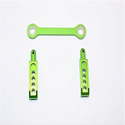 GPM For Traxxas 1/16 Mini E-Revo, Mini Slash Upgrade Parts Aluminum Rear Body Post With Mount - 3Pcs Green
