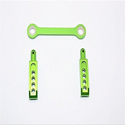 GPM For Traxxas 1/16 Mini E-Revo, Mini Slash Upgrade Parts Aluminum Rear Body Post With Mount - 3Pcs Green