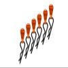 Body Clips + Aluminum Mount For 1/5 To 1/8 Models - 6Pcs Set Orange view 1