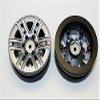 Aluminum 6 Spokes 1.9" Wheels With Plastic Wheel Frame - 2Pcs Set Gray Silver view 1