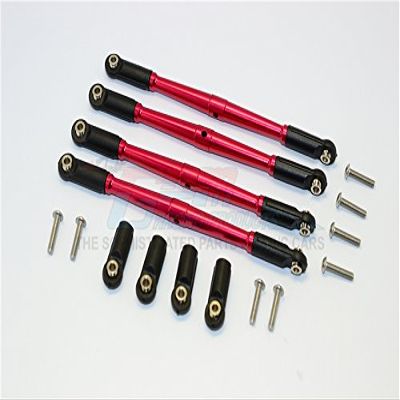 GPM For Traxxas E-Revo Brushless/Summit/Revo/Revo 3.3 Upgrade Parts Aluminum Front/Rear Anti-Clockwise Thread Link Rod? - 4Pcs Set Red
