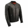 Milwaukee Leather MLM1502 Men's Black 'Cool-Tec' Vented Leather Scooter Jacket - 5X-Large view 1