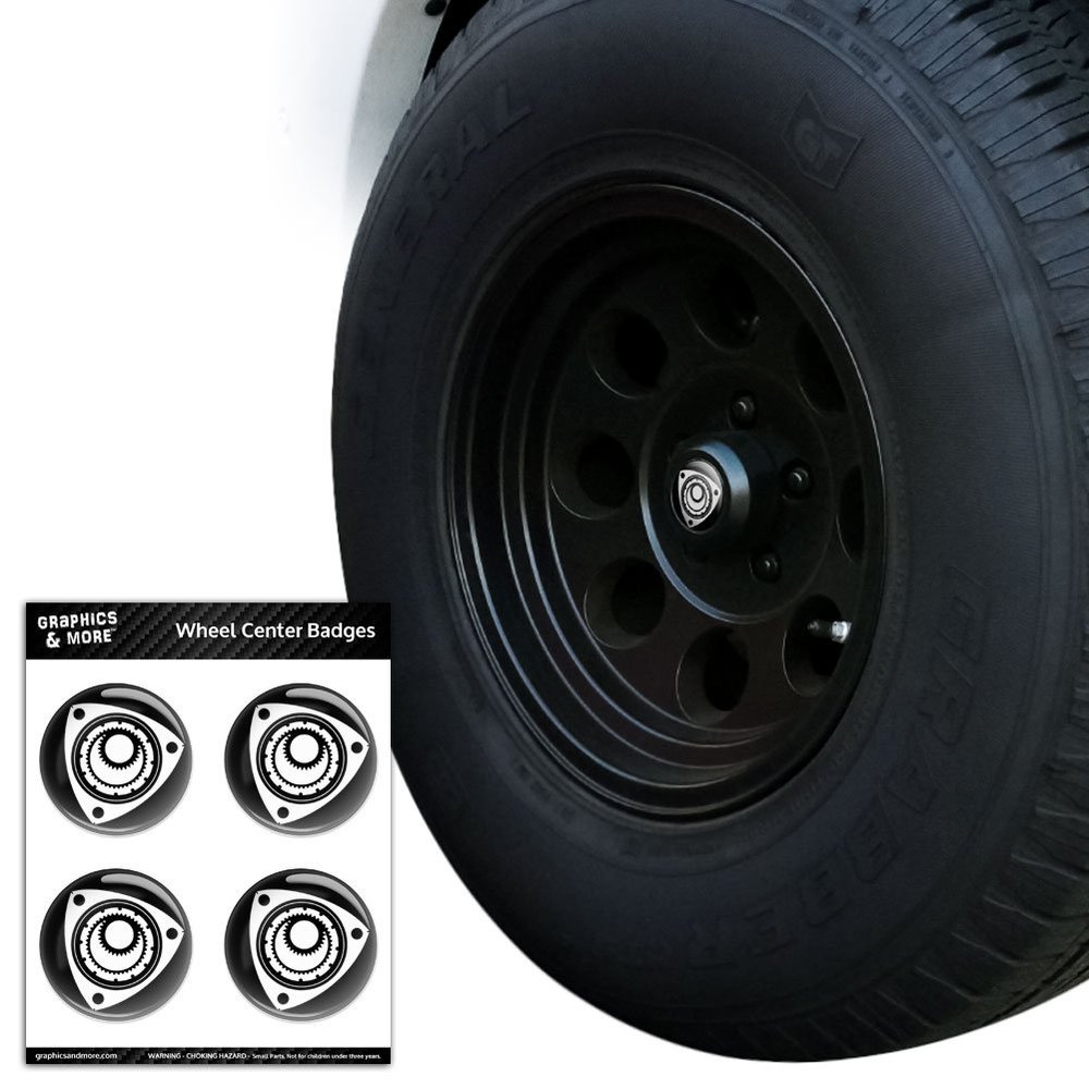 Rotary Rotor Engine RX-7 RX-8 Tire Wheel Center Cap, 2.4" (6.1cm) Diameter