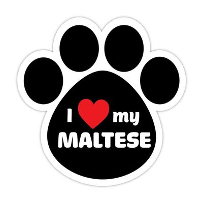 I Love My Maltese Bumper Sticker Vinyl Decal 5"X 5"