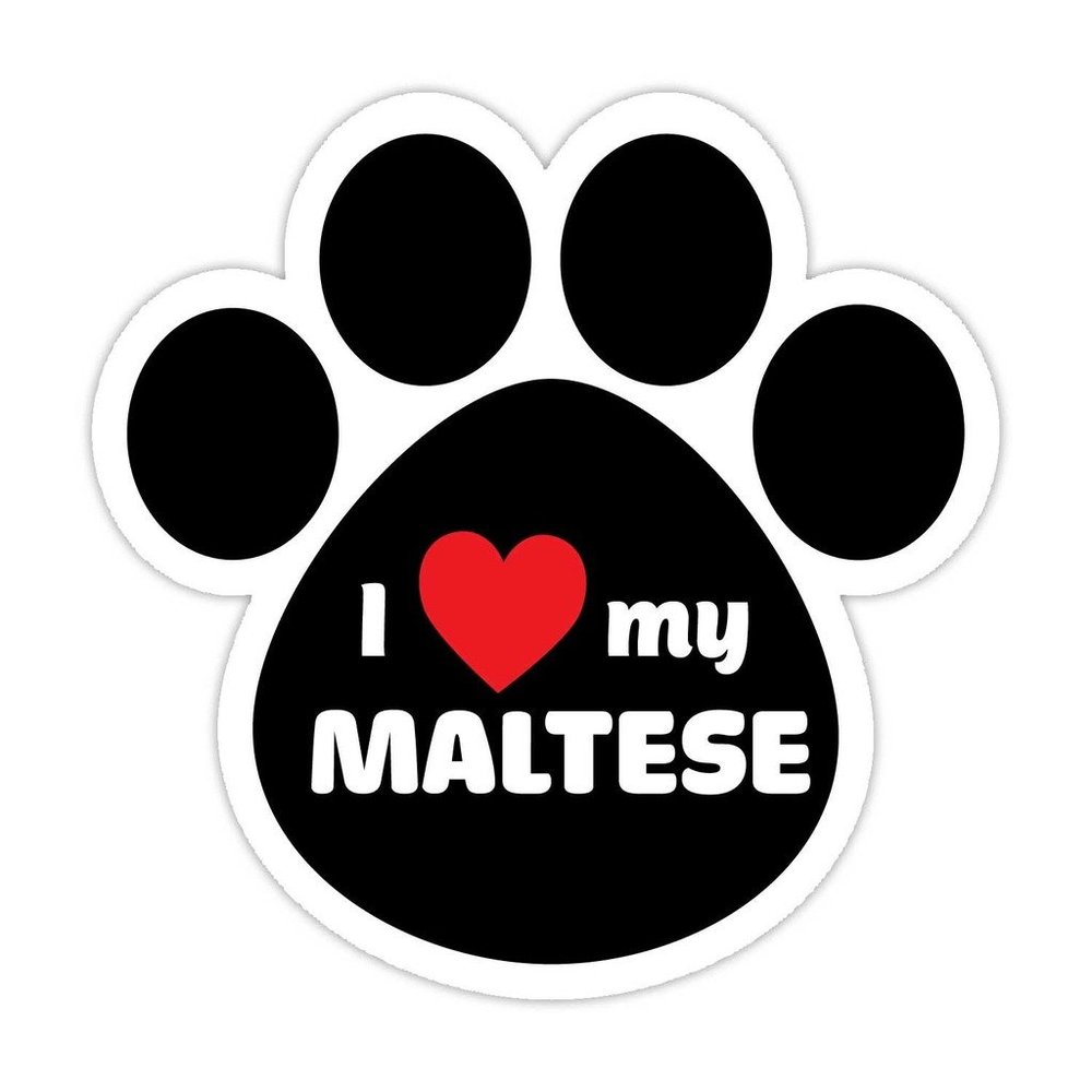 I Love My Maltese Bumper Sticker Vinyl Decal 5"X 5"