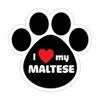 I Love My Maltese Bumper Sticker Vinyl Decal 5"X 5" view 1