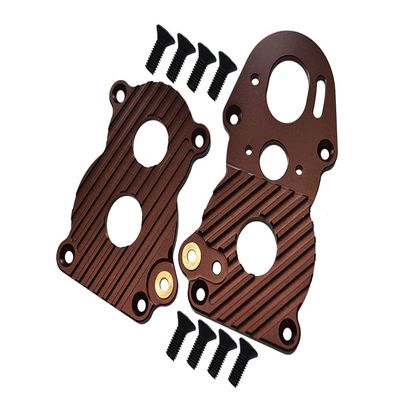 GPM For Tamiya Truck Scania R620 Highline Upgrade Parts Aluminum Gear Box Heatsink Plate With Fins - 2Pcs Brown