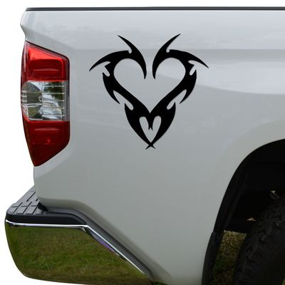 Tribal Art Heart Die Cut Vinyl Decal Sticker For Car Truck Motorcycle Window Bumper Wall Decor Size- [15 inch/38 cm] Wide Color- Gloss Black